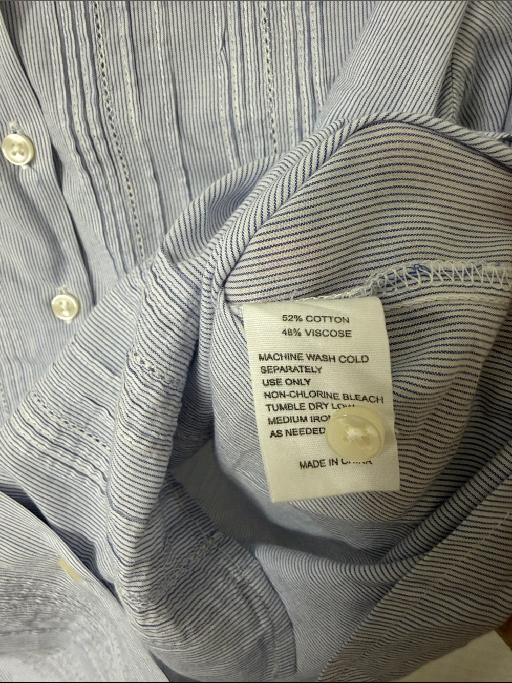 Trovata Birds of Paradis Ruffle Collar Pinstripe Micro Stripe Gemma Blouse XS - Picture 3 of 6